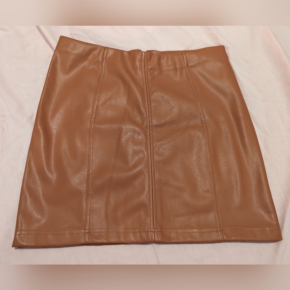Faux leather mini skirt - NWOT